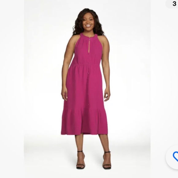 Time and Tru Women’s Berry Sleeveless Tiered Midi Dress XXL/20 NEW - Picture 3 of 10